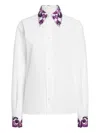 Dolce & Gabbana Cotton Shirt With Maiolica Print Details In White