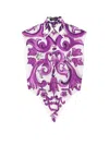 Dolce & Gabbana Cotton Shirt With Maiolica Print In Multi