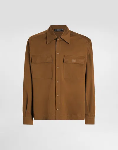 Dolce & Gabbana Cotton Shirt With Tag In Brown