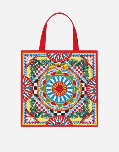Dolce & Gabbana Cotton Shopper Bag In マルチカラー