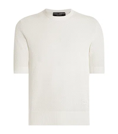 Dolce & Gabbana Cotton Short-sleeve Sweater In White