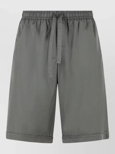 Dolce & Gabbana Cotton Shorts Knee Length Side And Back Pockets In Gray