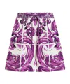 Dolce & Gabbana Women Cotton Shorts With Maiolica Print In Pink