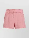 Dolce & Gabbana Cotton Shorts With Belt Loops And Frayed Hem