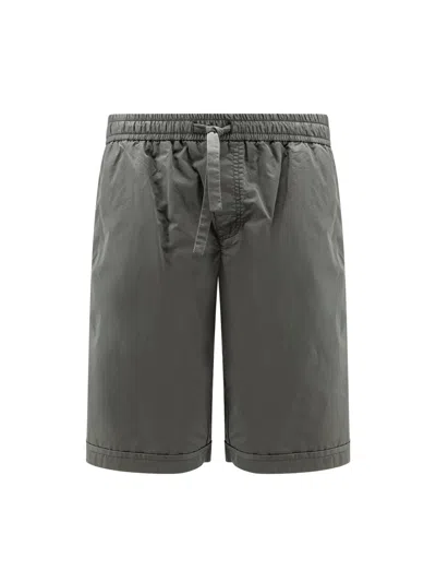 Dolce & Gabbana Cotton Shorts With Logo Detail In Green