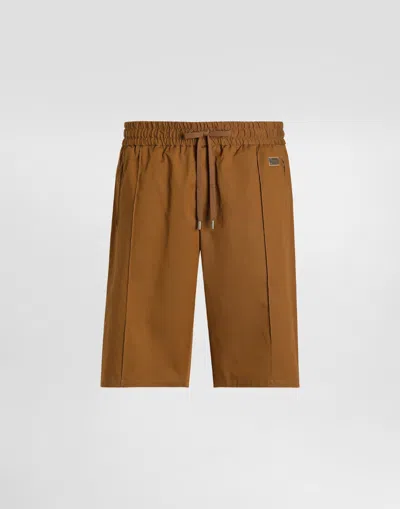 Dolce & Gabbana Cotton Shorts With Tag In Brown