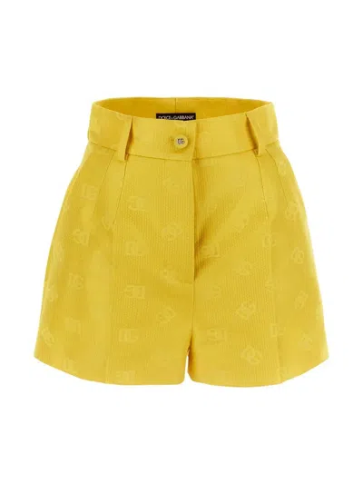 Dolce & Gabbana Cotton Shorts In Yellow