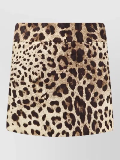 Dolce & Gabbana Cotton Silk Viscose Mini Skirt Animal Motif In Animal Print