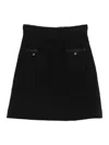 Dolce & Gabbana Cotton Skirt With Button Embellishment And Patch Pockets In Black