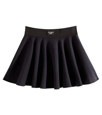 Dolce & Gabbana Kids' Girls Black Cotton Jersey Skater Skirt