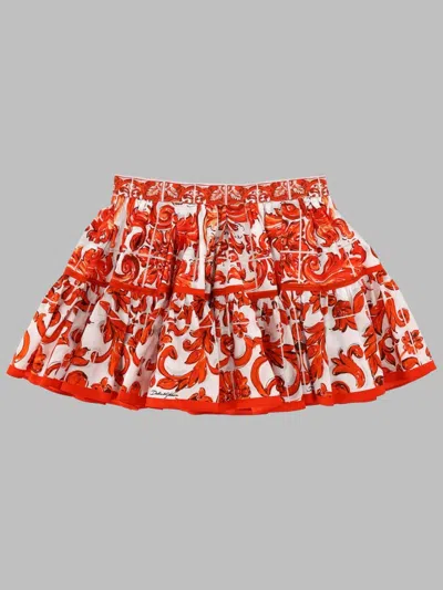 Dolce & Gabbana Cotton Skirt In Orange