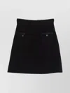 Dolce & Gabbana Cotton Skirt With Button Embellishment And Patch Pockets In Black