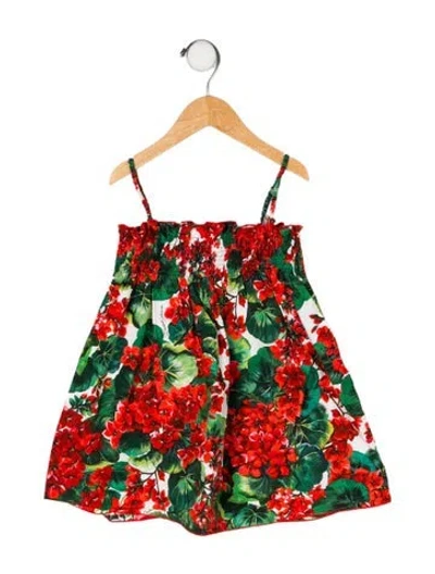 Pre-owned Dolce & Gabbana Babies' Cotton Sleeveless Dress In Red