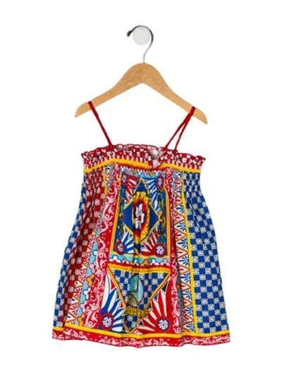 Pre-owned Dolce & Gabbana Babies' Cotton Sleeveless Dress In Red