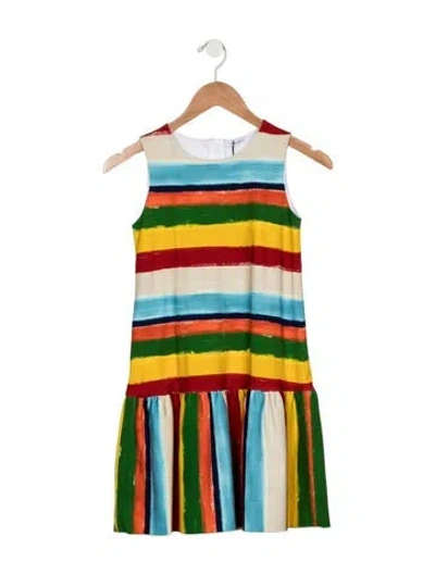 Pre-owned Dolce & Gabbana Kids' Cotton Sleeveless Dress W/ Tags In White