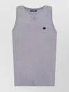 Dolce & Gabbana Cotton Sleeveless Tank Top With Wide Fit In Gray