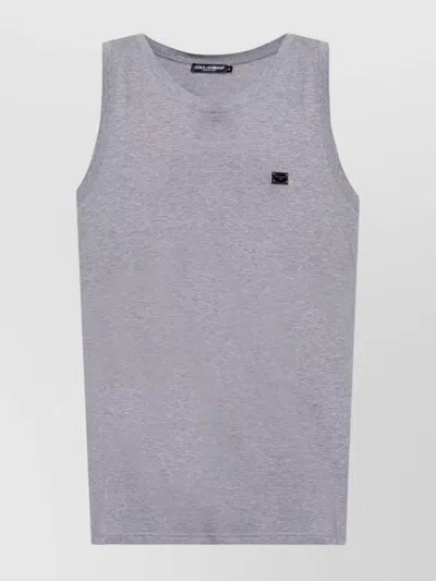 DOLCE & GABBANA COTTON SLEEVELESS TANK TOP WITH WIDE FIT