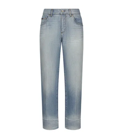 Dolce & Gabbana Classic Straight-legged Jeans In Blue