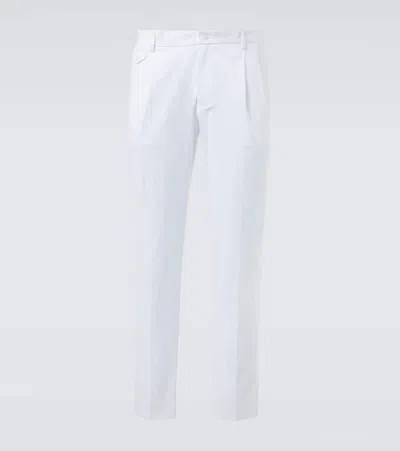Dolce & Gabbana Cotton Straight Pants In White