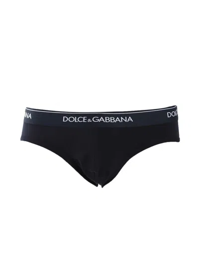 Dolce & Gabbana Cotton Strech Slip In Blue Navy