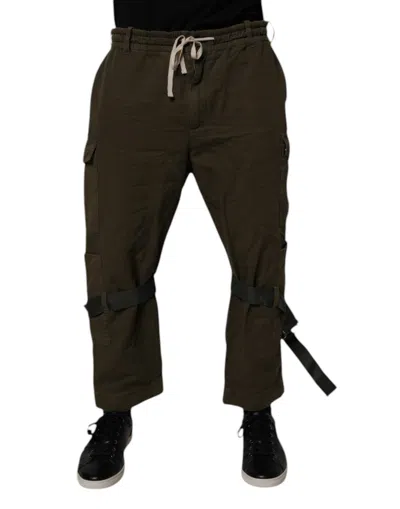 Dolce & Gabbana Cotton Stretch Cargo Pants In Brown