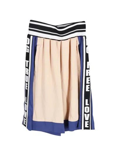 Pre-owned Dolce & Gabbana Cotton Striped Elastic Shorts In Neutral