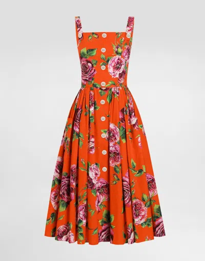 Dolce & Gabbana Cotton Sundress With Rose Print