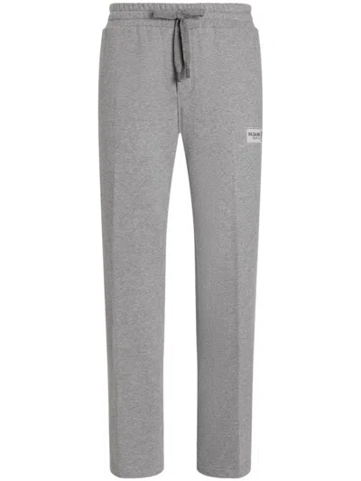 Dolce & Gabbana Cotton Sweatpants With Logo In Grey