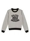 Dolce & Gabbana Crew Neck Sweatshirt With Dolce&gabbana Embroidery In Gray