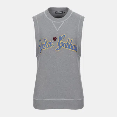 Pre-owned Dolce & Gabbana Cotton Sweatshirt 40 In Grey
