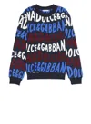Dolce & Gabbana Blue Sweatshirt For Boy With Logo In Blue
