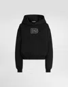 Dolce & Gabbana Cotton Sweatshirt With Dg Embroidery In Black