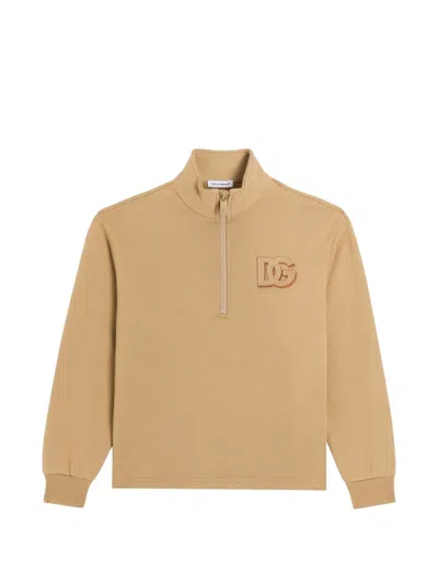DOLCE & GABBANA COTTON SWEATSHIRT WITH DG-PATCH