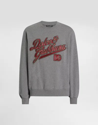 DOLCE & GABBANA COTTON SWEATSHIRT WITH EMBROIDERY
