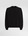 Dolce & Gabbana Logo Embossed Jersey Sweatshirt In Black