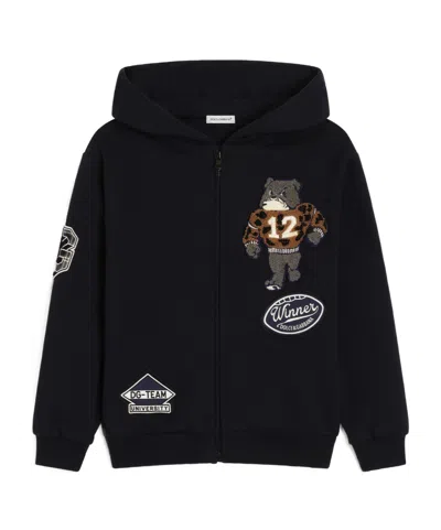 Dolce & Gabbana Cotton Sweatshirt With Patch In Black