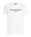 Dolce & Gabbana White Flock Print T-shirt In White
