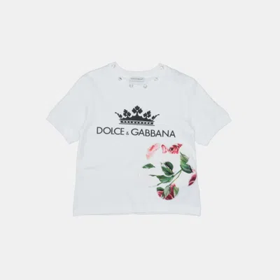Pre-owned Dolce & Gabbana Cotton T-shirt 4 In White