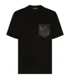 Dolce & Gabbana Cotton T-shirt With Leather Breast Pocket And Logo