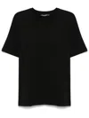 Dolce & Gabbana Dolce&gabbana Black T Shirt With Logo Embroidery In Black
