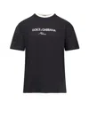 Dolce & Gabbana Logo-embroidered Layering Cotton T-shirt In Black