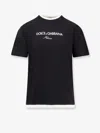 Dolce & Gabbana Logo-embroidered Layering Cotton T-shirt In Black
