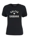 Dolce & Gabbana Black Cotton Logo T-shirt In Black