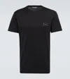 Dolce & Gabbana Black Cotton T-shirt With Silver Plaque Logo
