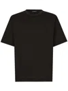 Dolce & Gabbana Dolce&gabbana Black T Shirt With Logo Embroidery In Black