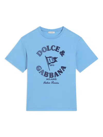 Dolce & Gabbana Kids' Cotton T-shirt In Blue