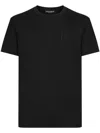 Dolce & Gabbana Dolce&gabbana Black T Shirt With Logo Embroidery In Schwarz