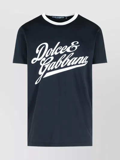 Dolce & Gabbana Navy Cotton T-shirt In Blue