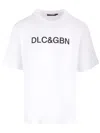 Dolce & Gabbana White Crewneck T-shirt With Contrasting Logo In White