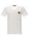 Dolce & Gabbana Dolce&gabbana White Crewneck T Shirt With Logo Plaque In White